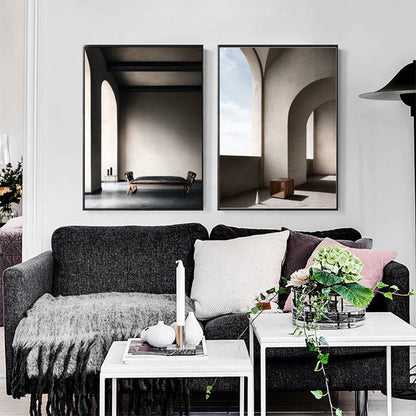 Vivolux | Arched Door Szenen Wandkunst Set Sanfte Farben Moderner Stil Leinwanddruck für das Familienzimmer