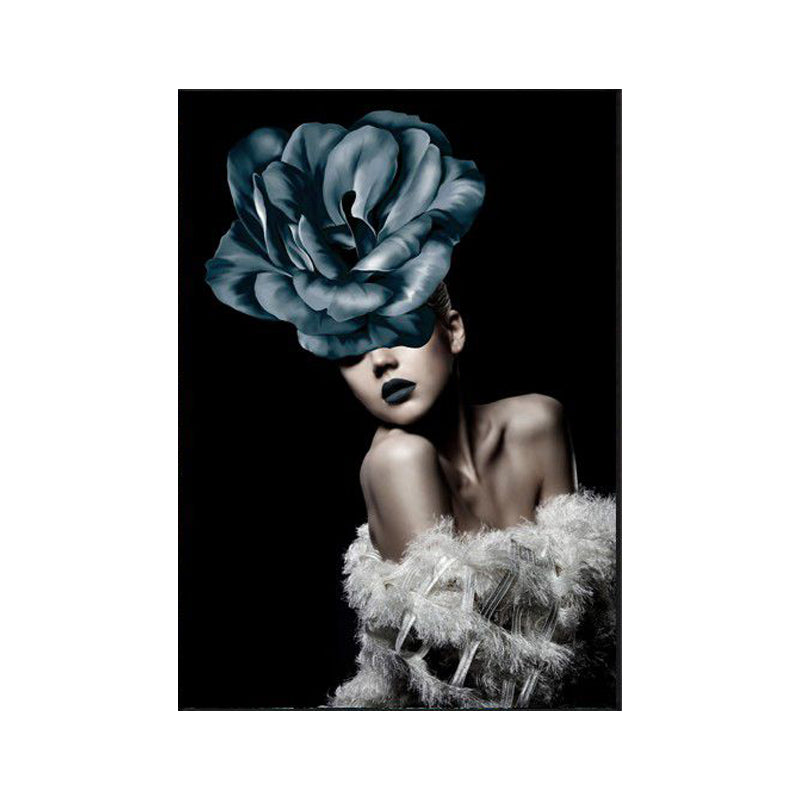 Vivolux | Faddish Maiden Leinwandkunst Glam-Stil Figur Wanddekoration in heller Farbe für das Wohnzimmer