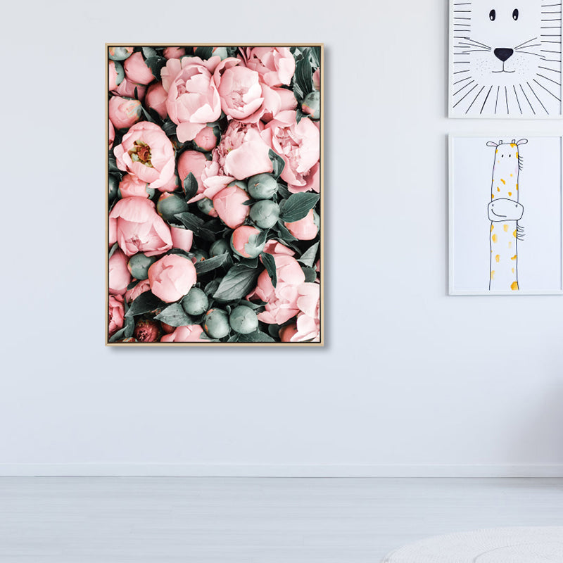 Vivolux | Schöne Pfingstrosenknospen Leinwand Wandkunst für Mädchenzimmer, Pink, In mehreren Größen erhältlich