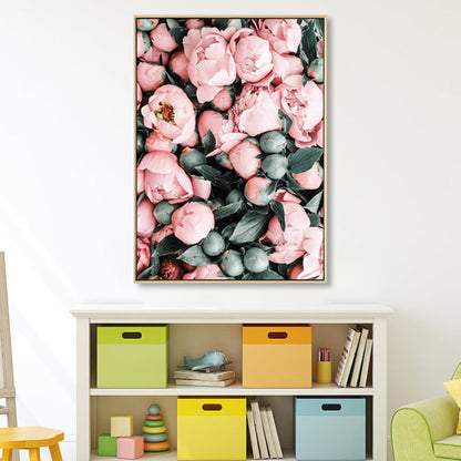 Vivolux | Schöne Pfingstrosenknospen Leinwand Wandkunst für Mädchenzimmer, Pink, In mehreren Größen erhältlich