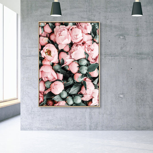 Vivolux | Schöne Pfingstrosenknospen Leinwand Wandkunst für Mädchenzimmer, Pink, In mehreren Größen erhältlich