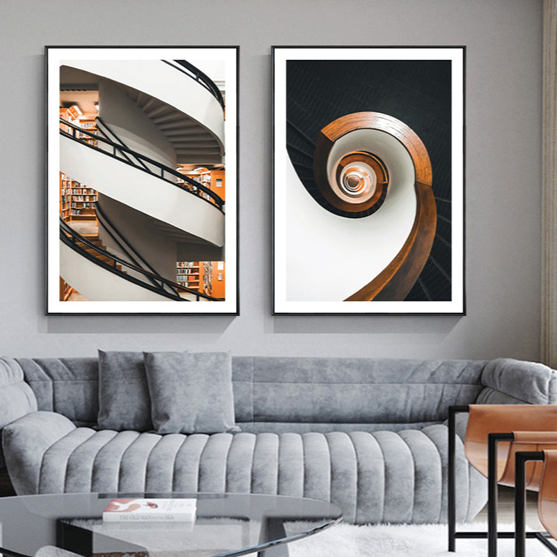 Vivolux | Architektur Innenansicht Leinwandkunst Sanfte Farben zeitgenössische Wanddekoration für Zuhause