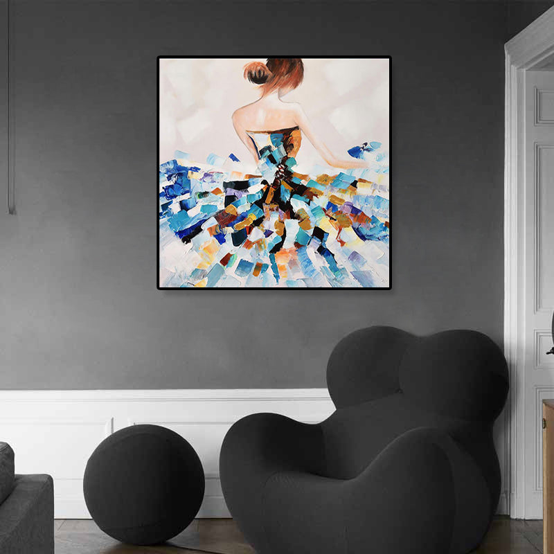 Vivolux | Tanzende Jungfrau Leinwand Wandkunst für Jungs Schlafzimmer in hellen Farben, mehrere Größen verfügbar