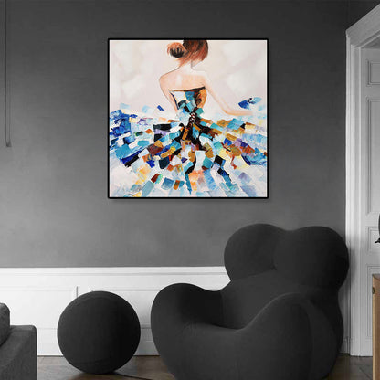 Vivolux | Tanzende Jungfrau Leinwand Wandkunst für Jungs Schlafzimmer in hellen Farben, mehrere Größen verfügbar