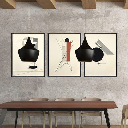 Vivolux | Weiche farbige geometrische Leinwandkunst strukturierte Mid-Century Modern Lounge Malerei, mehrere Größen
