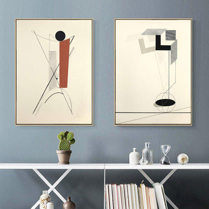 Vivolux | Weiche farbige geometrische Leinwandkunst strukturierte Mid-Century Modern Lounge Malerei, mehrere Größen