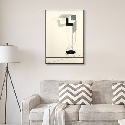 Vivolux | Weiche farbige geometrische Leinwandkunst strukturierte Mid-Century Modern Lounge Malerei, mehrere Größen
