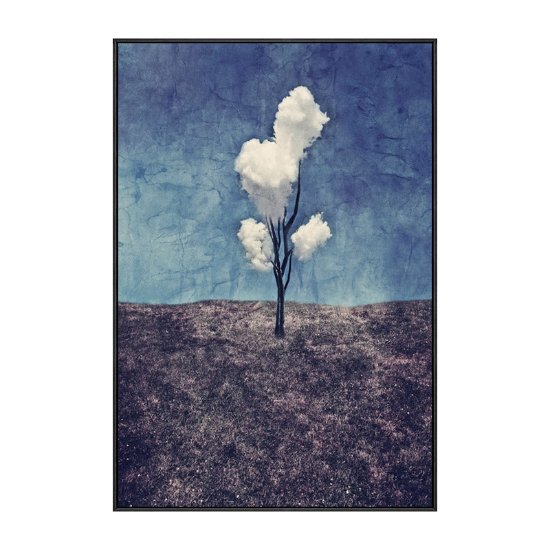 Vivolux | Pop Art Baum Muster Leinwanddruck Blaue Esszimmermalerei, Mehrere Größen Verfügbar
