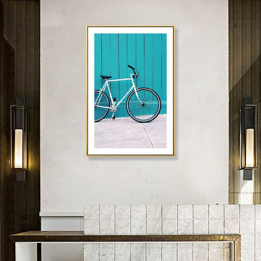 Vivolux | Texturiertes Foto Fahrrad Kunstdruck Leinwand Moderne Wanddekoration für Jungen Schlafzimmer