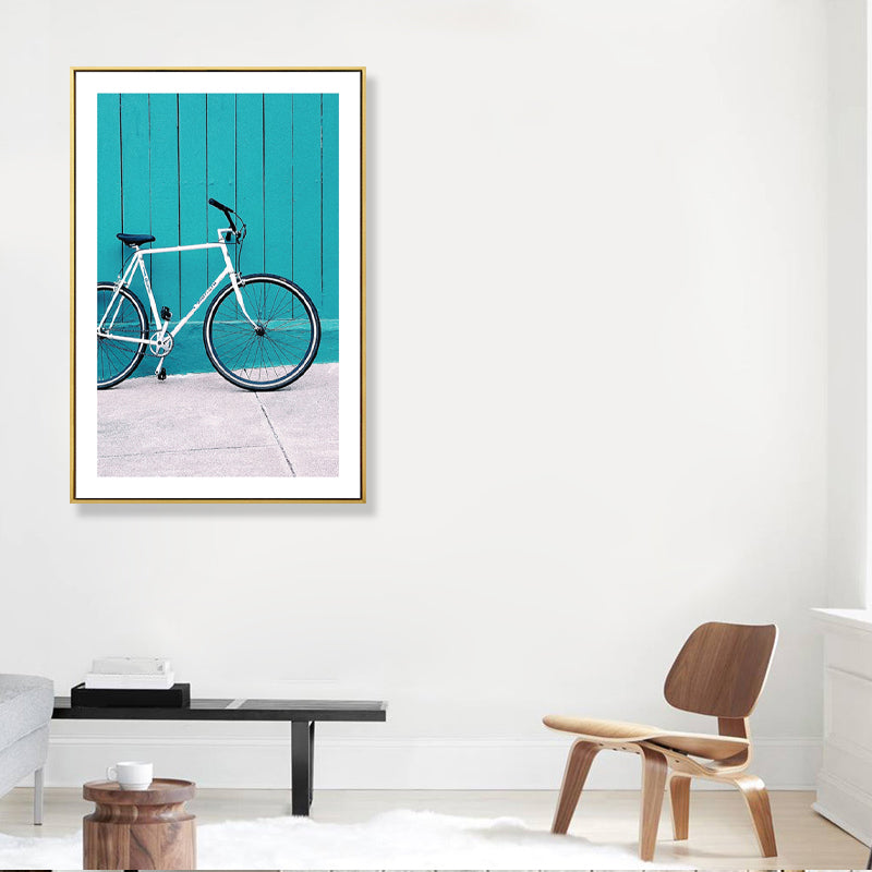 Vivolux | Texturiertes Foto Fahrrad Kunstdruck Leinwand Moderne Wanddekoration für Jungen Schlafzimmer
