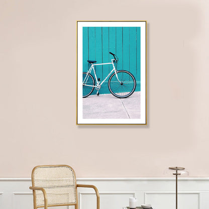 Vivolux | Texturiertes Foto Fahrrad Kunstdruck Leinwand Moderne Wanddekoration für Jungen Schlafzimmer
