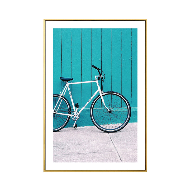 Vivolux | Texturiertes Foto Fahrrad Kunstdruck Leinwand Moderne Wanddekoration für Jungen Schlafzimmer