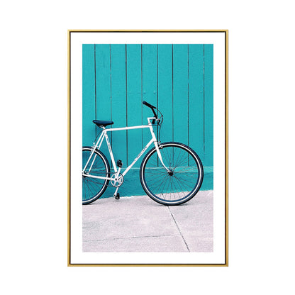 Vivolux | Texturiertes Foto Fahrrad Kunstdruck Leinwand Moderne Wanddekoration für Jungen Schlafzimmer