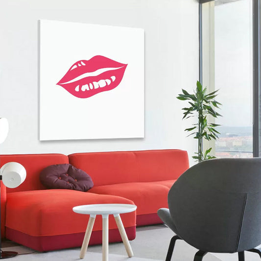Vivolux | Fashion Mädchen Lip Wrapped Canvas Texturierten Pop Art Stil Schlafzimmer Malerei in Hellfarbe