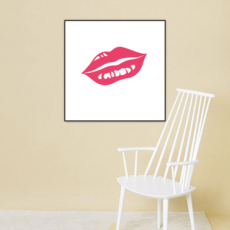 Vivolux | Fashion Mädchen Lip Wrapped Canvas Texturierten Pop Art Stil Schlafzimmer Malerei in Hellfarbe