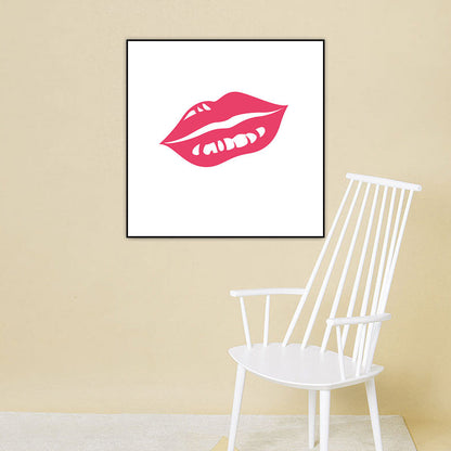 Vivolux | Fashion Mädchen Lip Wrapped Canvas Texturierten Pop Art Stil Schlafzimmer Malerei in Hellfarbe