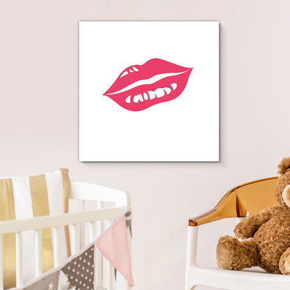 Vivolux | Fashion Mädchen Lip Wrapped Canvas Texturierten Pop Art Stil Schlafzimmer Malerei in Hellfarbe