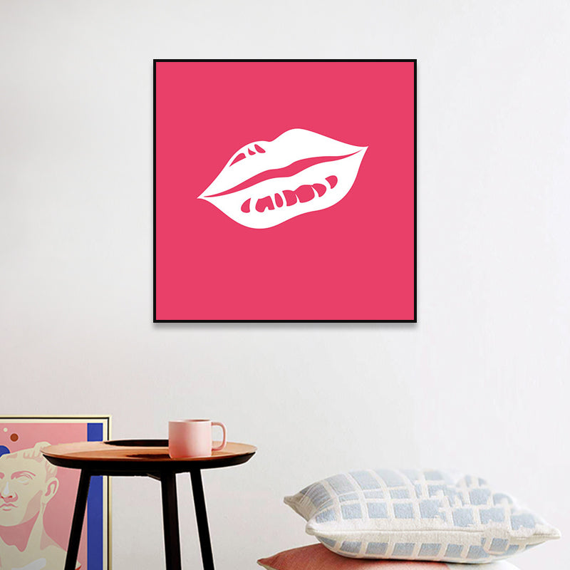 Vivolux | Fashion Mädchen Lip Wrapped Canvas Texturierten Pop Art Stil Schlafzimmer Malerei in Hellfarbe
