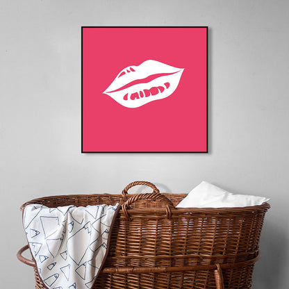 Vivolux | Fashion Mädchen Lip Wrapped Canvas Texturierten Pop Art Stil Schlafzimmer Malerei in Hellfarbe