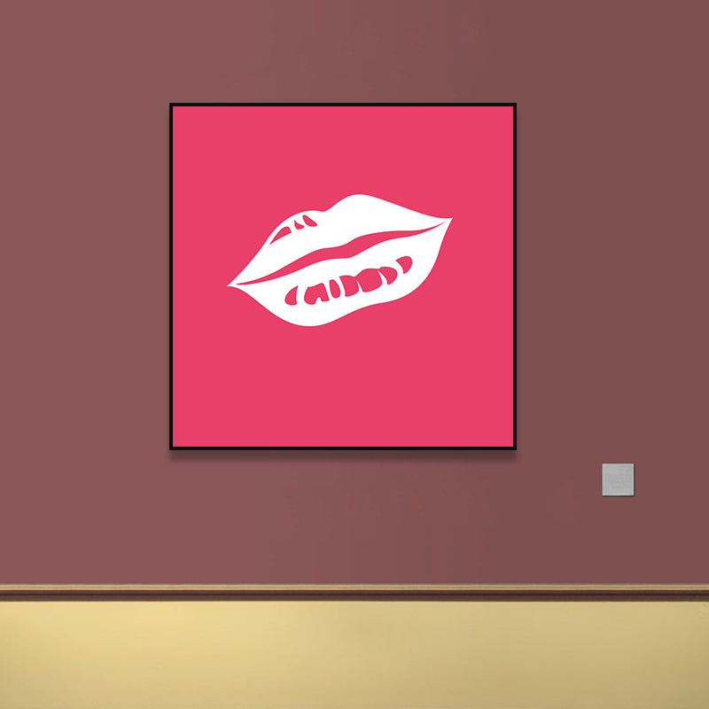 Vivolux | Fashion Mädchen Lip Wrapped Canvas Texturierten Pop Art Stil Schlafzimmer Malerei in Hellfarbe