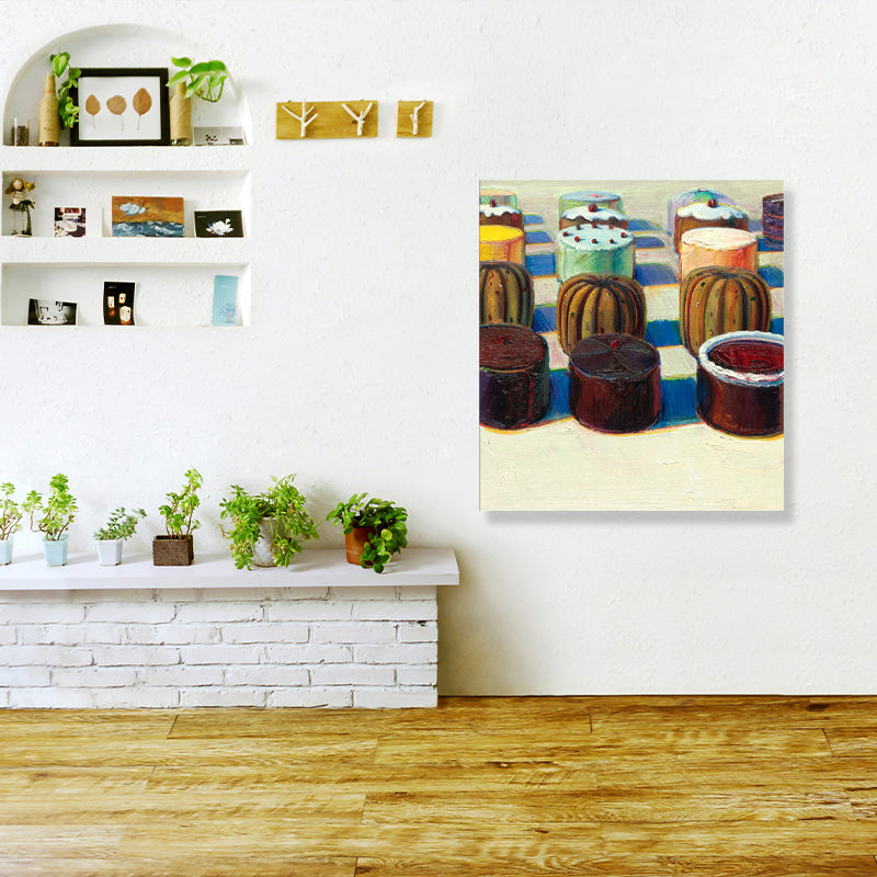 Vivolux | Brauner Cupcake-Leinwanddruck Texturiert Pop Art Kinderzimmer Wanddekoration, mehrere Größen