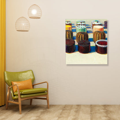 Vivolux | Brauner Cupcake-Leinwanddruck Texturiert Pop Art Kinderzimmer Wanddekoration, mehrere Größen