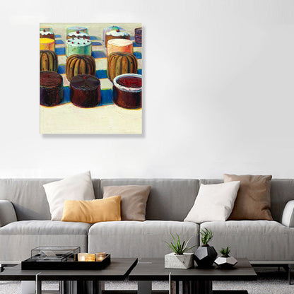 Vivolux | Brauner Cupcake-Leinwanddruck Texturiert Pop Art Kinderzimmer Wanddekoration, mehrere Größen