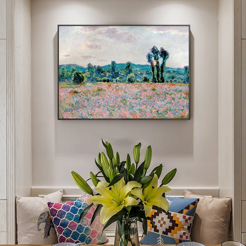 Vivolux | Monet Landschaftsmalerei Impressionismus Malerisches Ackerland Leinwand Wandkunst in heller Farbe