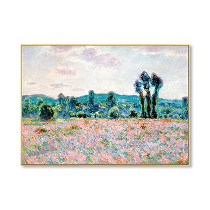 Vivolux | Monet Landschaftsmalerei Impressionismus Malerisches Ackerland Leinwand Wandkunst in heller Farbe