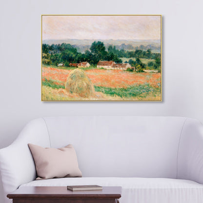 Vivolux | Monet Landschaftsmalerei Impressionismus Malerisches Ackerland Leinwand Wandkunst in heller Farbe