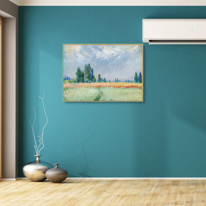 Vivolux | Monet Landschaftsmalerei Impressionismus Malerisches Ackerland Leinwand Wandkunst in heller Farbe