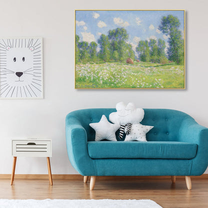 Vivolux | Monet Landschaftsmalerei Impressionismus Malerisches Ackerland Leinwand Wandkunst in heller Farbe