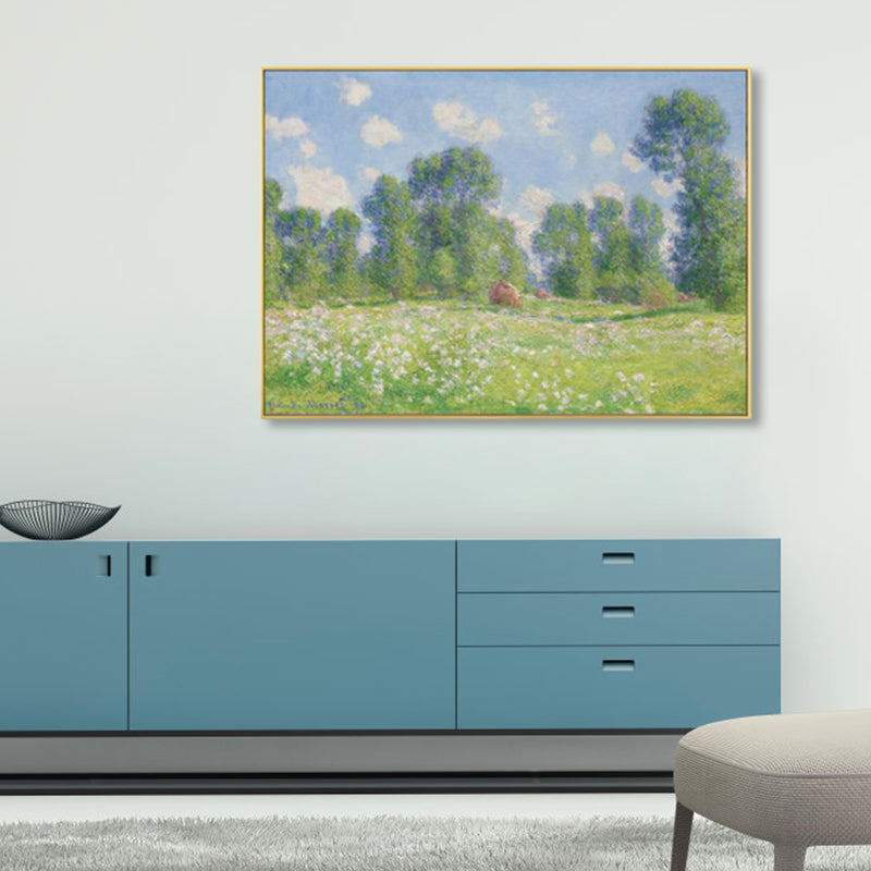 Vivolux | Monet Landschaftsmalerei Impressionismus Malerisches Ackerland Leinwand Wandkunst in heller Farbe