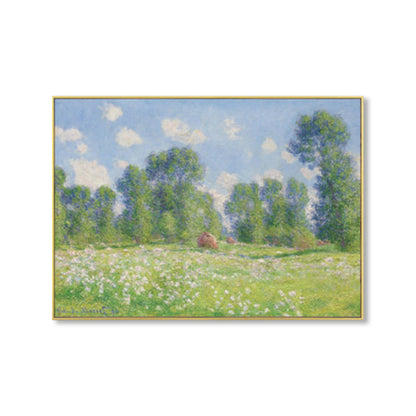 Vivolux | Monet Landschaftsmalerei Impressionismus Malerisches Ackerland Leinwand Wandkunst in heller Farbe