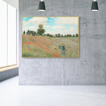 Vivolux | Monet Landschaftsmalerei Impressionismus Malerisches Ackerland Leinwand Wandkunst in heller Farbe