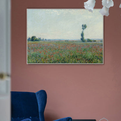 Vivolux | Monet Landschaftsmalerei Impressionismus Malerisches Ackerland Leinwand Wandkunst in heller Farbe