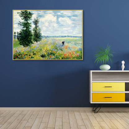 Vivolux | Monet Landschaftsmalerei Impressionismus Malerisches Ackerland Leinwand Wandkunst in heller Farbe