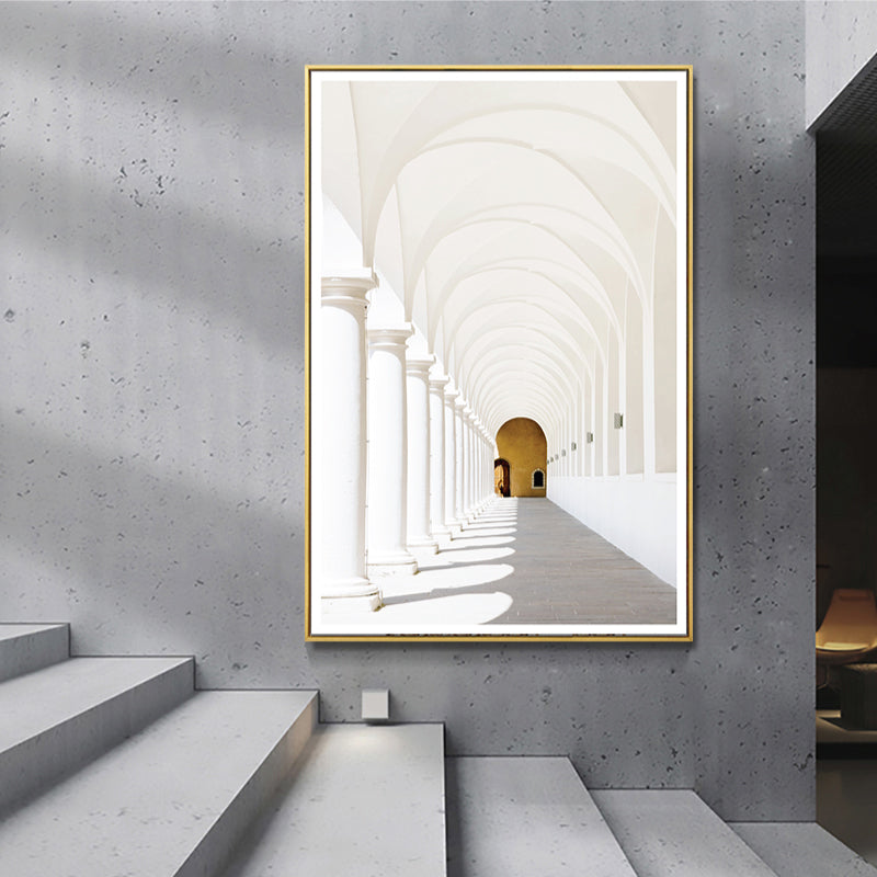 Vivolux | Architektur Flur Wandkunst Dekor Modern Texturiertes Leinwanddruck in Pastellfarbe