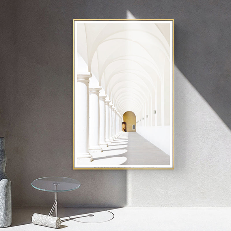 Vivolux | Architektur Flur Wandkunst Dekor Modern Texturiertes Leinwanddruck in Pastellfarbe