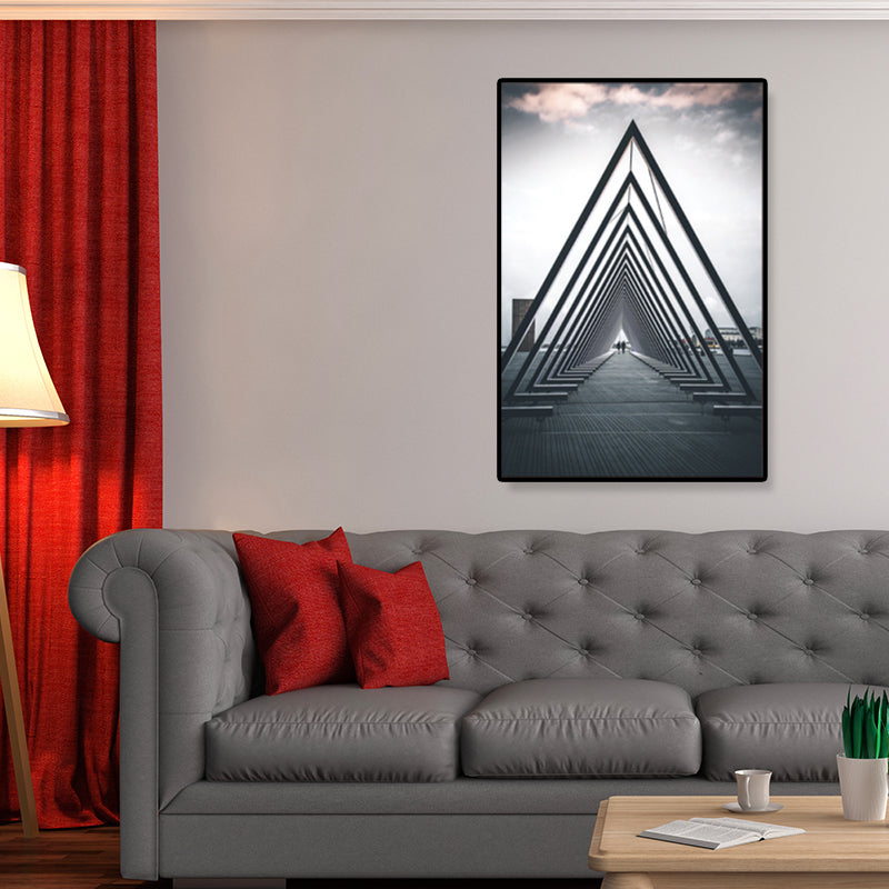 Vivolux | Architektur Flur Wandkunst Dekor Modern Texturiertes Leinwanddruck in Pastellfarbe