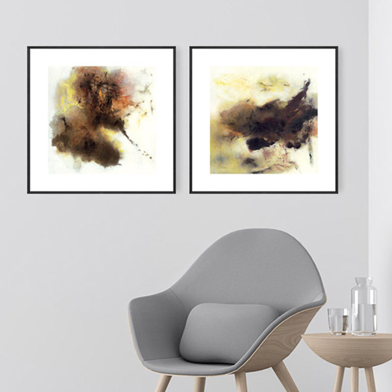 Vivolux | Zeitgenössische Kunst Abstrakte Wanddekoration Leinwand Texturiertes Dunkel Farb Gemälde für die Küche