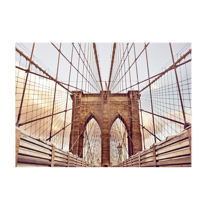 Vivolux | Lichtfarbe Brücke Wanddekor Gebäude Moderne Texturierte Leinwand Wandkunst für Spielzimmer