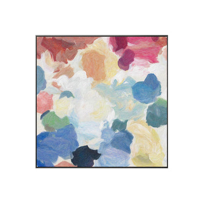 Vivolux | Blaues Handdruckgemälde Texturiertes Abstrakte Expressionismus Esszimmer Leinwand Wanddekoration