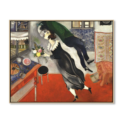 Vivolux | Kissing Figure Leinwand Wandkunst Surrealismus Texturiertes Zimmer Wanddekoration in Schwarz, Mehrere Größen