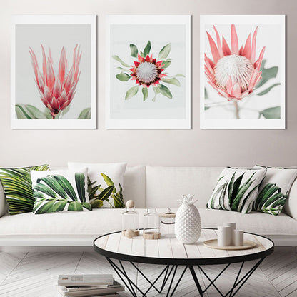 Vivolux | Texturierte Blumenleinwand Moderne Wanddekoration in heller Farbe für das Wohnzimmer, mehrere Größen