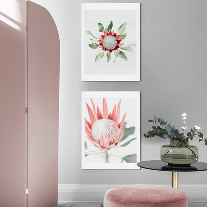 Vivolux | Texturierte Blumenleinwand Moderne Wanddekoration in heller Farbe für das Wohnzimmer, mehrere Größen
