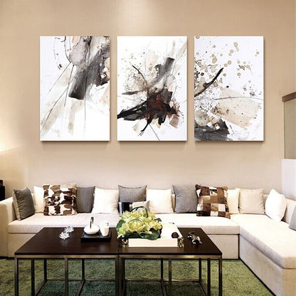 Vivolux | Leinwand Mehrteiliges Wanddekor abstrakter Expressionismus Aquarellmalerei, mehrere Größen