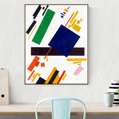 Vivolux | Abstraktes geometrisches Muster Leinwanddruck Mid-Century Modern texturierte Wandkunst im Familienzimmer