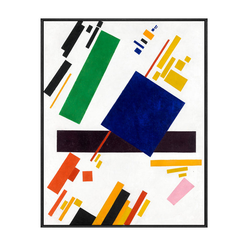 Vivolux | Abstraktes geometrisches Muster Leinwanddruck Mid-Century Modern texturierte Wandkunst im Familienzimmer