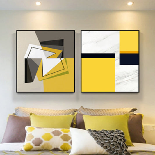 Vivolux | Texturierte Illustrierte Geometrie Leinwand Kunst Zeitgenössische Wanddekoration für das Wohnzimmer